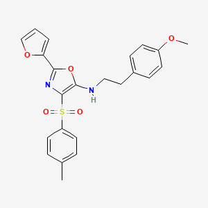 molecular formula C23H22N2O5S B2894598 2-(furan-2-yl)-N-[2-(4-methoxyphenyl)ethyl]-4-(4-methylbenzenesulfonyl)-1,3-oxazol-5-amine CAS No. 862793-54-2
