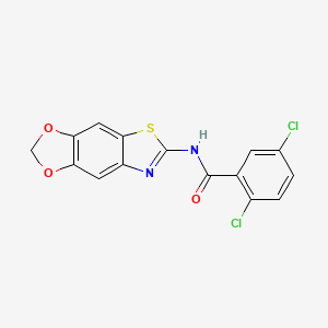 molecular formula C15H8Cl2N2O3S B2894599 2,5-dichloro-N-{4,6-dioxa-10-thia-12-azatricyclo[7.3.0.0^{3,7}]dodeca-1(9),2,7,11-tetraen-11-yl}benzamide CAS No. 892857-83-9