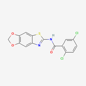 molecular formula C15H8Cl2N2O3S B2894599 2,5-dichloro-N-([1,3]dioxolo[4,5-f][1,3]benzothiazol-6-yl)benzamide CAS No. 892857-83-9