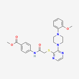 molecular formula C25H27N5O4S B2894602 methyl 4-[2-({3-[4-(2-methoxyphenyl)piperazin-1-yl]pyrazin-2-yl}sulfanyl)acetamido]benzoate CAS No. 1115931-98-0