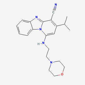 1-{[2-(Morpholin-4-yl)ethyl]amino}-3-(propan-2-yl)pyrido[1,2-a]benzimidazole-4-carbonitrile
