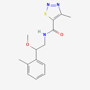 molecular formula C14H17N3O2S B2894626 N-(2-methoxy-2-(o-tolyl)ethyl)-4-methyl-1,2,3-thiadiazole-5-carboxamide CAS No. 1797877-35-0