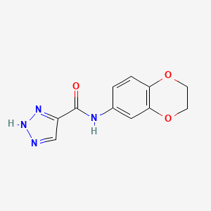 molecular formula C11H10N4O3 B2894639 N-(2,3-dihydro-1,4-benzodioxin-6-yl)-1H-1,2,3-triazole-5-carboxamide CAS No. 1480194-48-6