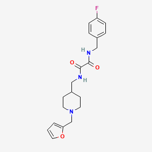 molecular formula C20H24FN3O3 B2894641 N'-[(4-fluorophenyl)methyl]-N-({1-[(furan-2-yl)methyl]piperidin-4-yl}methyl)ethanediamide CAS No. 953180-67-1