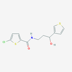 molecular formula C12H12ClNO2S2 B2894646 5-chloro-N-(3-hydroxy-3-(thiophen-3-yl)propyl)thiophene-2-carboxamide CAS No. 2034404-40-3