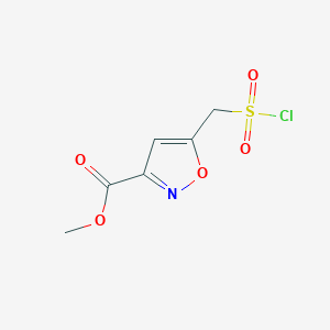 molecular formula C6H6ClNO5S B2894650 Methyl 5-[(chlorosulfonyl)methyl]-1,2-oxazole-3-carboxylate CAS No. 2193058-76-1