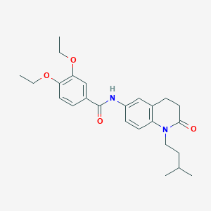 molecular formula C25H32N2O4 B2894651 3,4-diethoxy-N-(1-isopentyl-2-oxo-1,2,3,4-tetrahydroquinolin-6-yl)benzamide CAS No. 954639-71-5
