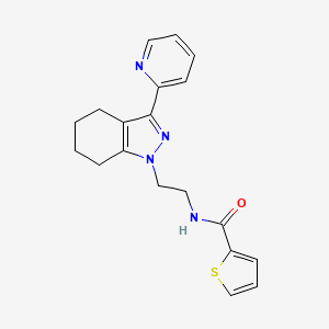 molecular formula C19H20N4OS B2894653 N-(2-(3-(pyridin-2-yl)-4,5,6,7-tetrahydro-1H-indazol-1-yl)ethyl)thiophene-2-carboxamide CAS No. 1796966-99-8