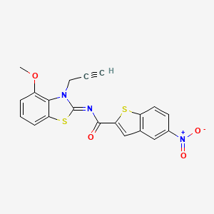molecular formula C20H13N3O4S2 B2894654 N-(4-methoxy-3-prop-2-ynyl-1,3-benzothiazol-2-ylidene)-5-nitro-1-benzothiophene-2-carboxamide CAS No. 868674-11-7