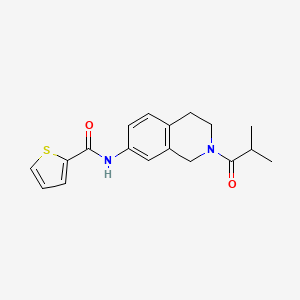 molecular formula C18H20N2O2S B2894655 N-(2-isobutyryl-1,2,3,4-tetrahydroisoquinolin-7-yl)thiophene-2-carboxamide CAS No. 955711-02-1