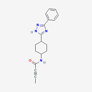 molecular formula C18H20N4O B2894657 N-[4-(3-Phenyl-1H-1,2,4-triazol-5-yl)cyclohexyl]but-2-ynamide CAS No. 2411226-98-5
