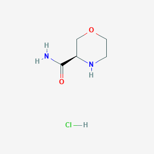 molecular formula C5H11ClN2O2 B2894658 (3R)-morpholine-3-carboxamide hydrochloride CAS No. 1867908-80-2