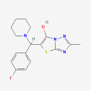 molecular formula C17H19FN4OS B2894660 5-((4-Fluorophenyl)(piperidin-1-yl)methyl)-2-methylthiazolo[3,2-b][1,2,4]triazol-6-ol CAS No. 851810-60-1