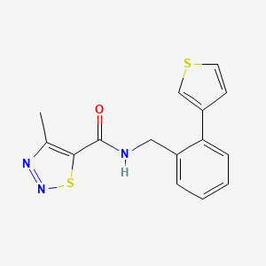 molecular formula C15H13N3OS2 B2894661 4-methyl-N-(2-(thiophen-3-yl)benzyl)-1,2,3-thiadiazole-5-carboxamide CAS No. 1797322-40-7