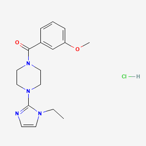 (4-(1-ethyl-1H-imidazol-2-yl)piperazin-1-yl)(3-methoxyphenyl)methanone hydrochloride