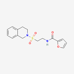 molecular formula C16H18N2O4S B2894673 N-(2-((3,4-dihydroisoquinolin-2(1H)-yl)sulfonyl)ethyl)furan-2-carboxamide CAS No. 922087-77-2