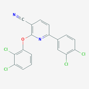 2-(2,3-Dichlorophenoxy)-6-(3,4-dichlorophenyl)pyridine-3-carbonitrile
