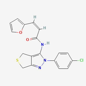 molecular formula C18H14ClN3O2S B2894689 (2Z)-N-[2-(4-chlorophenyl)-2H,4H,6H-thieno[3,4-c]pyrazol-3-yl]-3-(furan-2-yl)prop-2-enamide CAS No. 450341-30-7