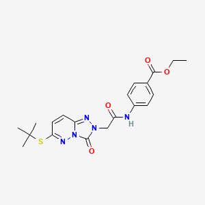 molecular formula C20H23N5O4S B2894700 ethyl 4-{2-[6-(tert-butylsulfanyl)-3-oxo-2H,3H-[1,2,4]triazolo[4,3-b]pyridazin-2-yl]acetamido}benzoate CAS No. 1040666-36-1