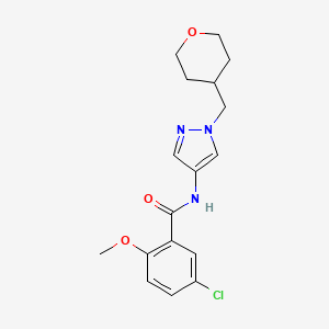 molecular formula C17H20ClN3O3 B2894702 5-chloro-2-methoxy-N-{1-[(oxan-4-yl)methyl]-1H-pyrazol-4-yl}benzamide CAS No. 1788677-58-6