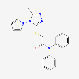 2-{[5-methyl-4-(1H-pyrrol-1-yl)-4H-1,2,4-triazol-3-yl]sulfanyl}-N,N-diphenylacetamide