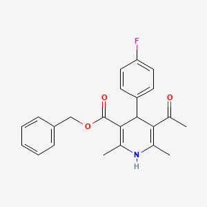 molecular formula C23H22FNO3 B2894724 Benzyl 5-acetyl-4-(4-fluorophenyl)-2,6-dimethyl-1,4-dihydropyridine-3-carboxylate CAS No. 478259-01-7