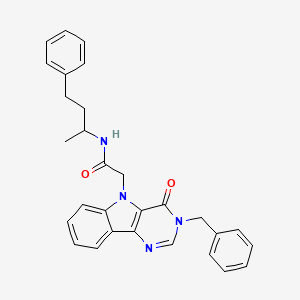 2-(3-benzyl-4-oxo-3,4-dihydro-5H-pyrimido[5,4-b]indol-5-yl)-N-(4-phenylbutan-2-yl)acetamide