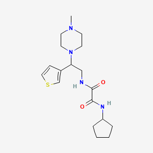 molecular formula C18H28N4O2S B2894726 N1-cyclopentyl-N2-(2-(4-methylpiperazin-1-yl)-2-(thiophen-3-yl)ethyl)oxalamide CAS No. 946328-66-1