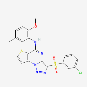 3-[(3-chlorophenyl)sulfonyl]-N-(2-methoxy-5-methylphenyl)thieno[2,3-e][1,2,3]triazolo[1,5-a]pyrimidin-5-amine