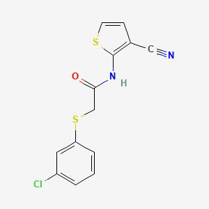 molecular formula C13H9ClN2OS2 B2894741 2-(3-chlorophenyl)sulfanyl-N-(3-cyanothiophen-2-yl)acetamide CAS No. 338777-38-1