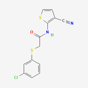 2-(3-chlorophenyl)sulfanyl-N-(3-cyanothiophen-2-yl)acetamide