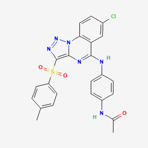 molecular formula C24H19ClN6O3S B2894766 N-(4-{[7-CHLORO-3-(4-METHYLBENZENESULFONYL)-[1,2,3]TRIAZOLO[1,5-A]QUINAZOLIN-5-YL]AMINO}PHENYL)ACETAMIDE CAS No. 893788-71-1