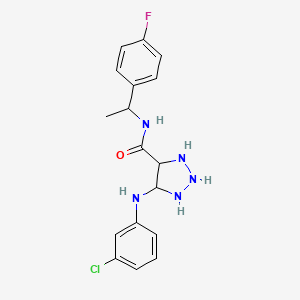 molecular formula C17H15ClFN5O B2894770 5-(3-chloroanilino)-N-[1-(4-fluorophenyl)ethyl]triazolidine-4-carboxamide CAS No. 2319878-27-6