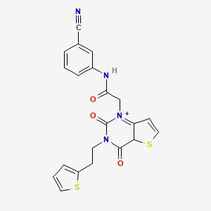 molecular formula C21H16N4O3S2 B2894789 N-(3-cyanophenyl)-2-{2,4-dioxo-3-[2-(thiophen-2-yl)ethyl]-1H,2H,3H,4H-thieno[3,2-d]pyrimidin-1-yl}acetamide CAS No. 1261012-93-4