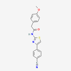 molecular formula C19H15N3O2S B2894792 N-[4-(4-cyanophenyl)-1,3-thiazol-2-yl]-2-(4-methoxyphenyl)acetamide CAS No. 922474-27-9