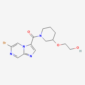 B2894796 2-[(1-{6-Bromoimidazo[1,2-a]pyrazine-3-carbonyl}piperidin-3-yl)oxy]ethan-1-ol CAS No. 2094750-01-1