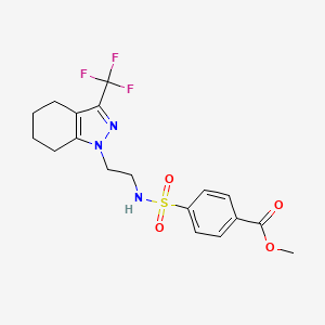 molecular formula C18H20F3N3O4S B2894799 methyl 4-({2-[3-(trifluoromethyl)-4,5,6,7-tetrahydro-1H-indazol-1-yl]ethyl}sulfamoyl)benzoate CAS No. 1796989-20-2