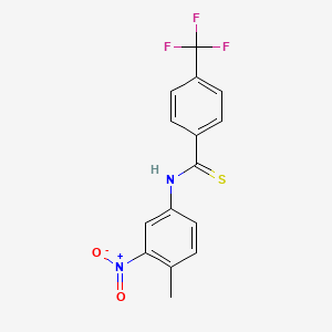 molecular formula C15H11F3N2O2S B2894800 N-(4-Methyl-3-nitrophenyl)-4-(trifluoromethyl)benzothioamide CAS No. 1257095-63-8