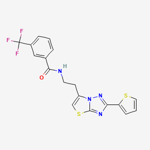 N-(2-(2-(thiophen-2-yl)thiazolo[3,2-b][1,2,4]triazol-6-yl)ethyl)-3-(trifluoromethyl)benzamide
