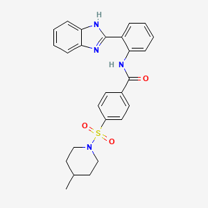 molecular formula C26H26N4O3S B2894826 N-[2-(1H-1,3-benzodiazol-2-yl)phenyl]-4-[(4-methylpiperidin-1-yl)sulfonyl]benzamide CAS No. 683762-57-4