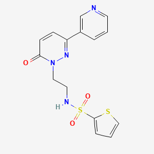 molecular formula C15H14N4O3S2 B2894864 N-(2-(6-oxo-3-(pyridin-3-yl)pyridazin-1(6H)-yl)ethyl)thiophene-2-sulfonamide CAS No. 1021137-41-6