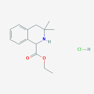 molecular formula C14H20ClNO2 B2894876 Ethyl 3,3-dimethyl-2,4-dihydro-1H-isoquinoline-1-carboxylate;hydrochloride CAS No. 2503202-06-8