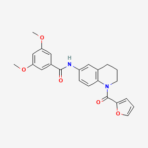 molecular formula C23H22N2O5 B2894949 N-[1-(furan-2-carbonyl)-1,2,3,4-tetrahydroquinolin-6-yl]-3,5-dimethoxybenzamide CAS No. 1005298-29-2