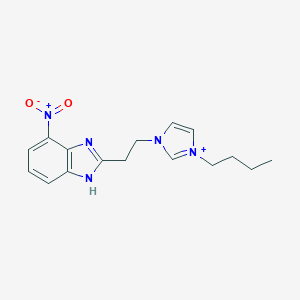 molecular formula C16H20N5O2+ B289496 2-[2-(3-butylimidazol-3-ium-1-yl)ethyl]-4-nitro-1H-benzimidazole 