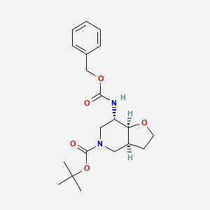 molecular formula C20H28N2O5 B2894977 Tert-butyl (3aS,7S,7aS)-7-{[(benzyloxy)carbonyl]amino}-octahydrofuro[3,2-c]pyridine-5-carboxylate CAS No. 1932475-25-6