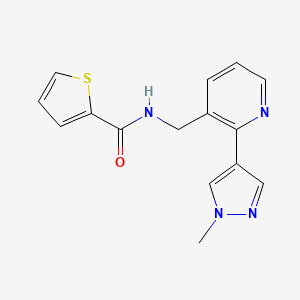 molecular formula C15H14N4OS B2894988 N-((2-(1-methyl-1H-pyrazol-4-yl)pyridin-3-yl)methyl)thiophene-2-carboxamide CAS No. 2034228-90-3
