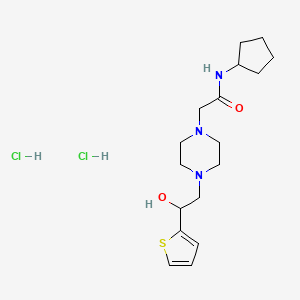 molecular formula C17H29Cl2N3O2S B2894999 N-CYCLOPENTYL-2-{4-[2-HYDROXY-2-(THIOPHEN-2-YL)ETHYL]PIPERAZIN-1-YL}ACETAMIDE DIHYDROCHLORIDE CAS No. 1396792-57-6
