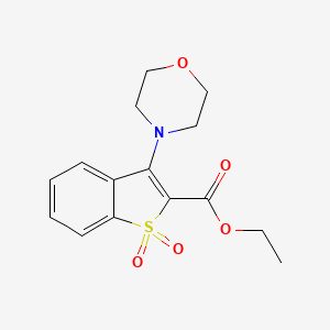 molecular formula C15H17NO5S B2895052 Ethyl 3-(morpholin-4-yl)-1-benzothiophene-2-carboxylate 1,1-dioxide CAS No. 924859-09-6