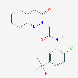molecular formula C17H15ClF3N3O2 B2895056 N-[2-chloro-5-(trifluoromethyl)phenyl]-2-(3-oxo-2,3,5,6,7,8-hexahydrocinnolin-2-yl)acetamide CAS No. 932972-39-9