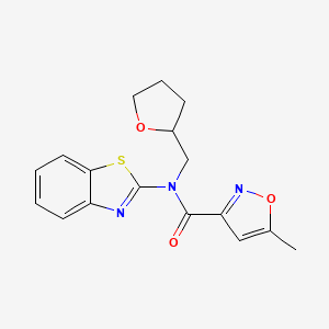 molecular formula C17H17N3O3S B2895080 N-(1,3-benzothiazol-2-yl)-5-methyl-N-[(oxolan-2-yl)methyl]-1,2-oxazole-3-carboxamide CAS No. 946357-27-3